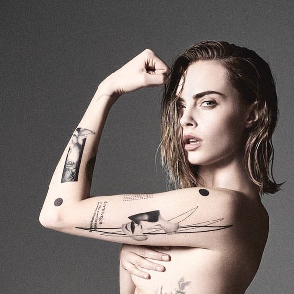 cara delevingne with the tattoo of Matteo Nangeroni
