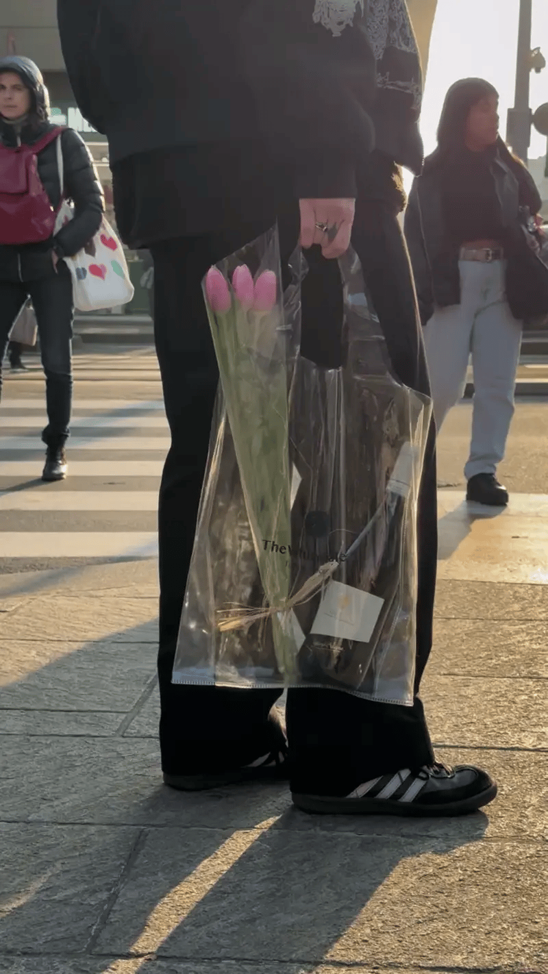 TWWTS Tote Bag in transparent PVC with screen-printed graphic, Milano