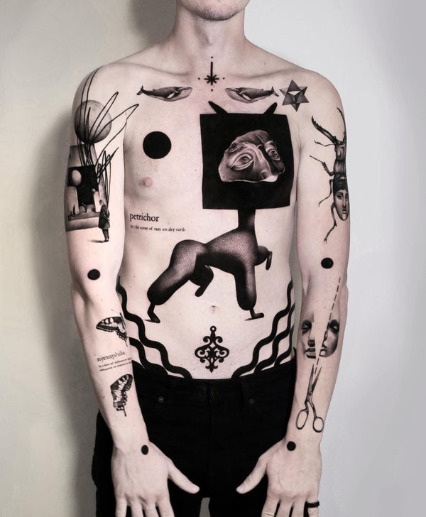 full body tattoed by Matteo Nangeroni 