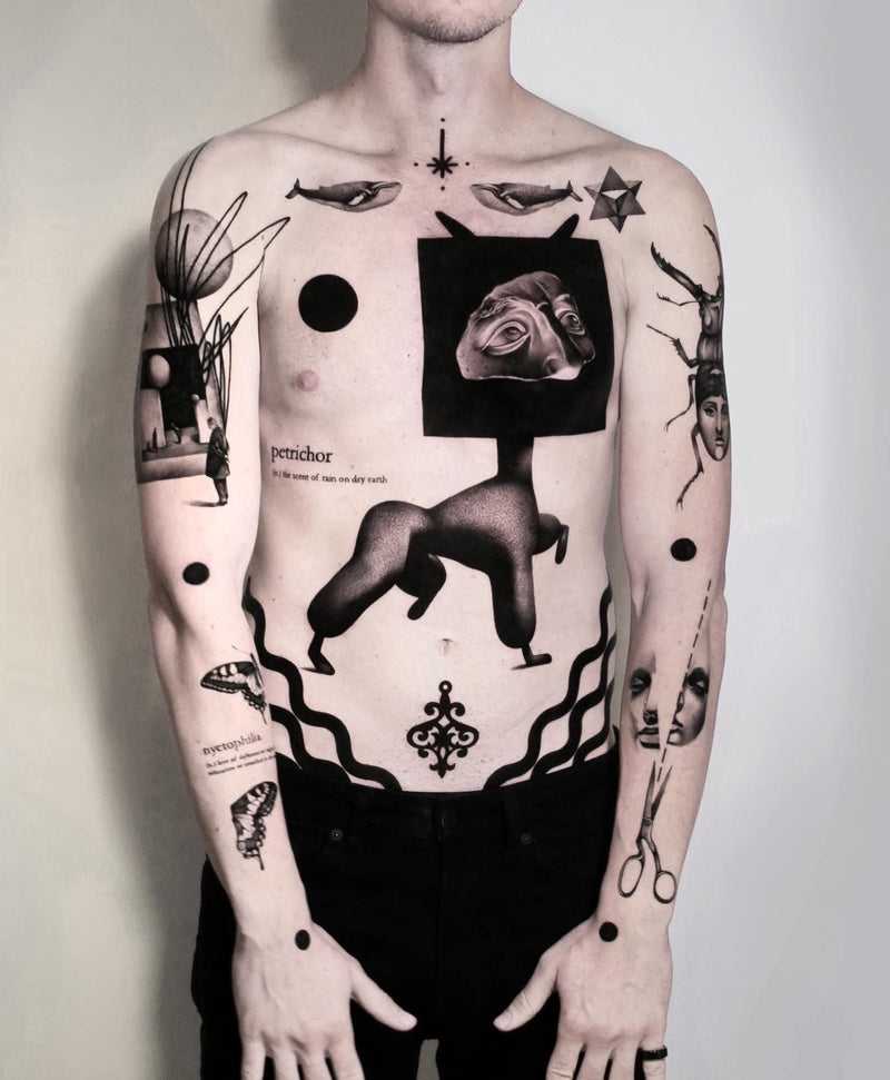 full body tattoed by Matteo Nangeroni 