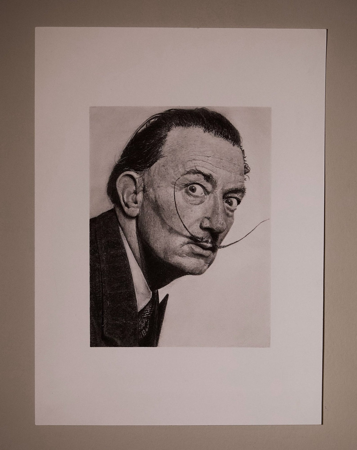 Pencil portrait of Salvador Dalí drawn by Fabio Pillon