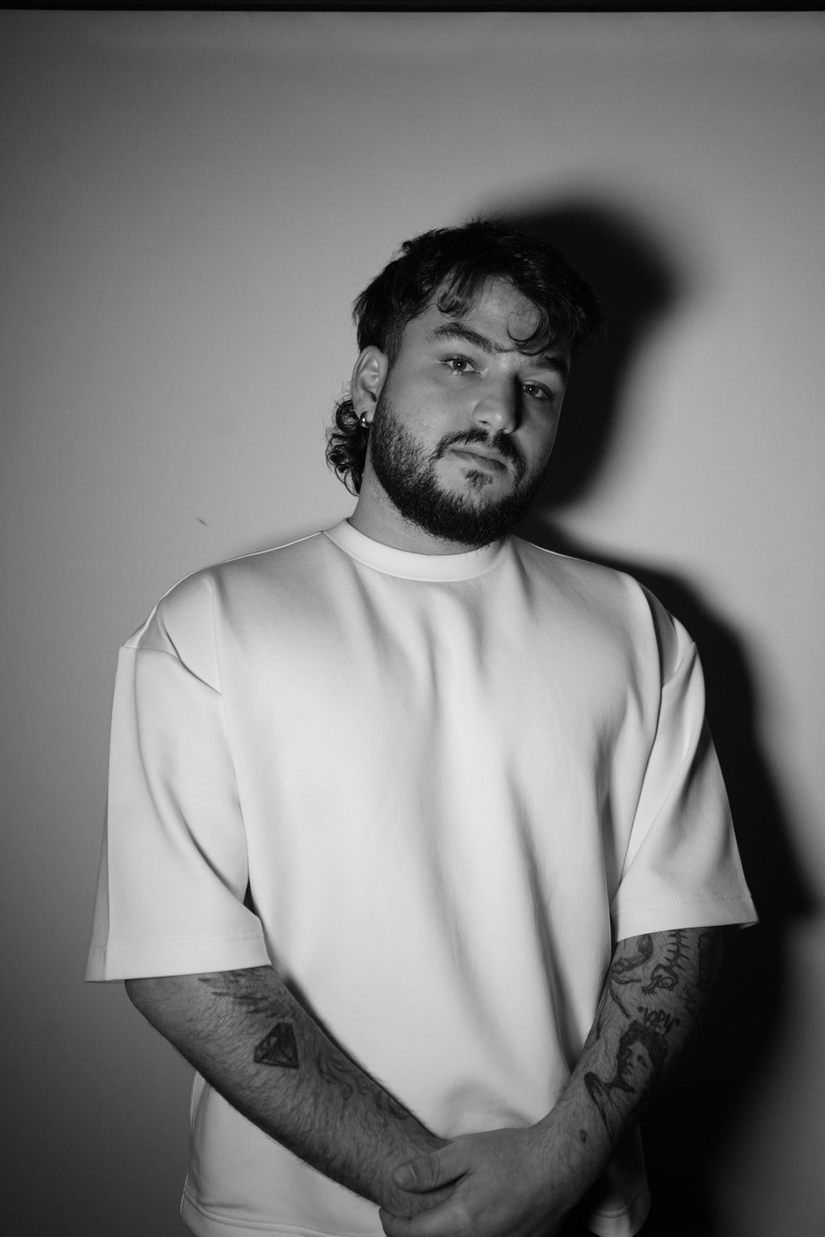 Portrait of Fabio Pillon, resident tattoo artist at The White Whale Tattoo Society, Milano