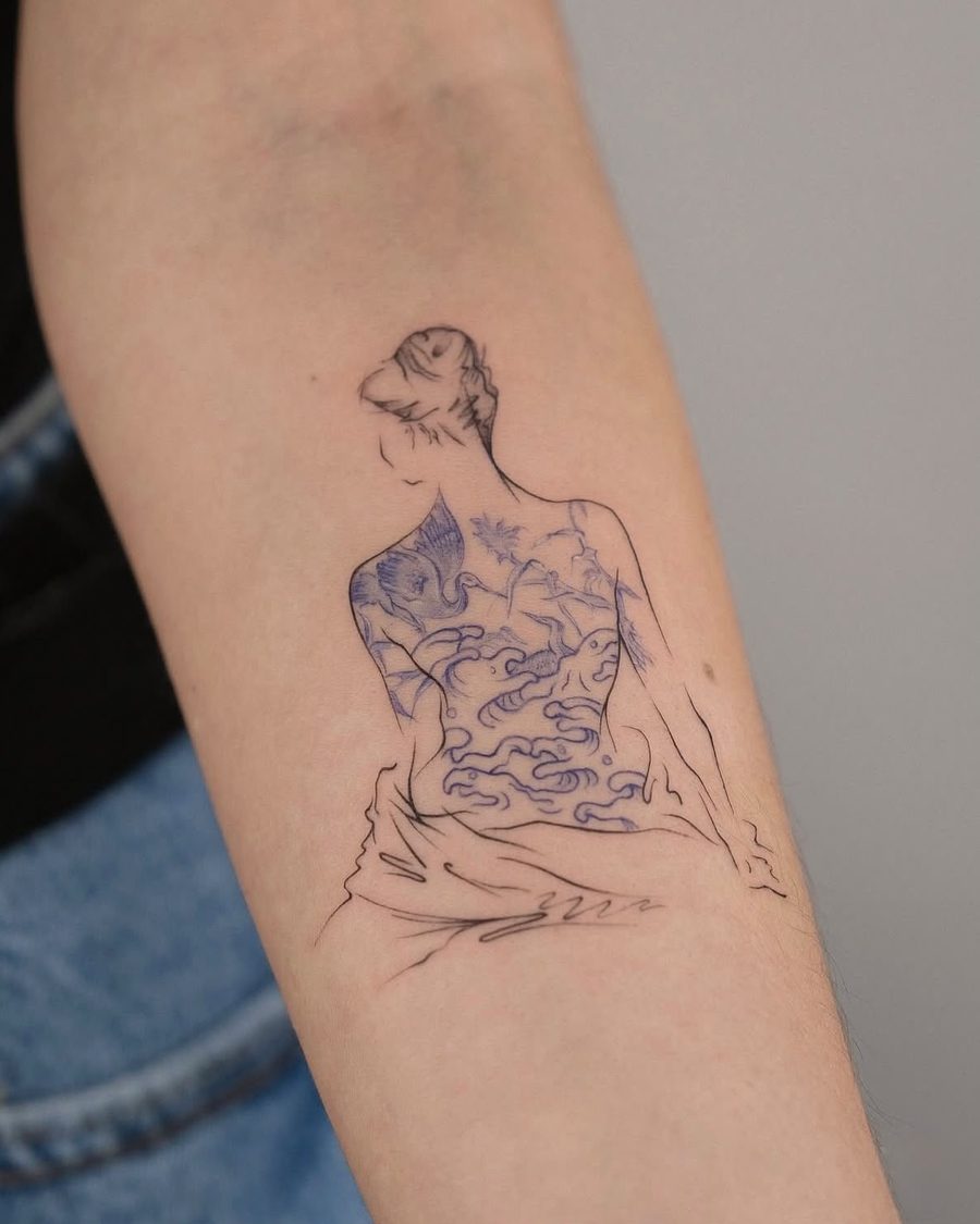 Tatuaggio di citlo.ink, guest di The White Whale Tattoo Society, Milano